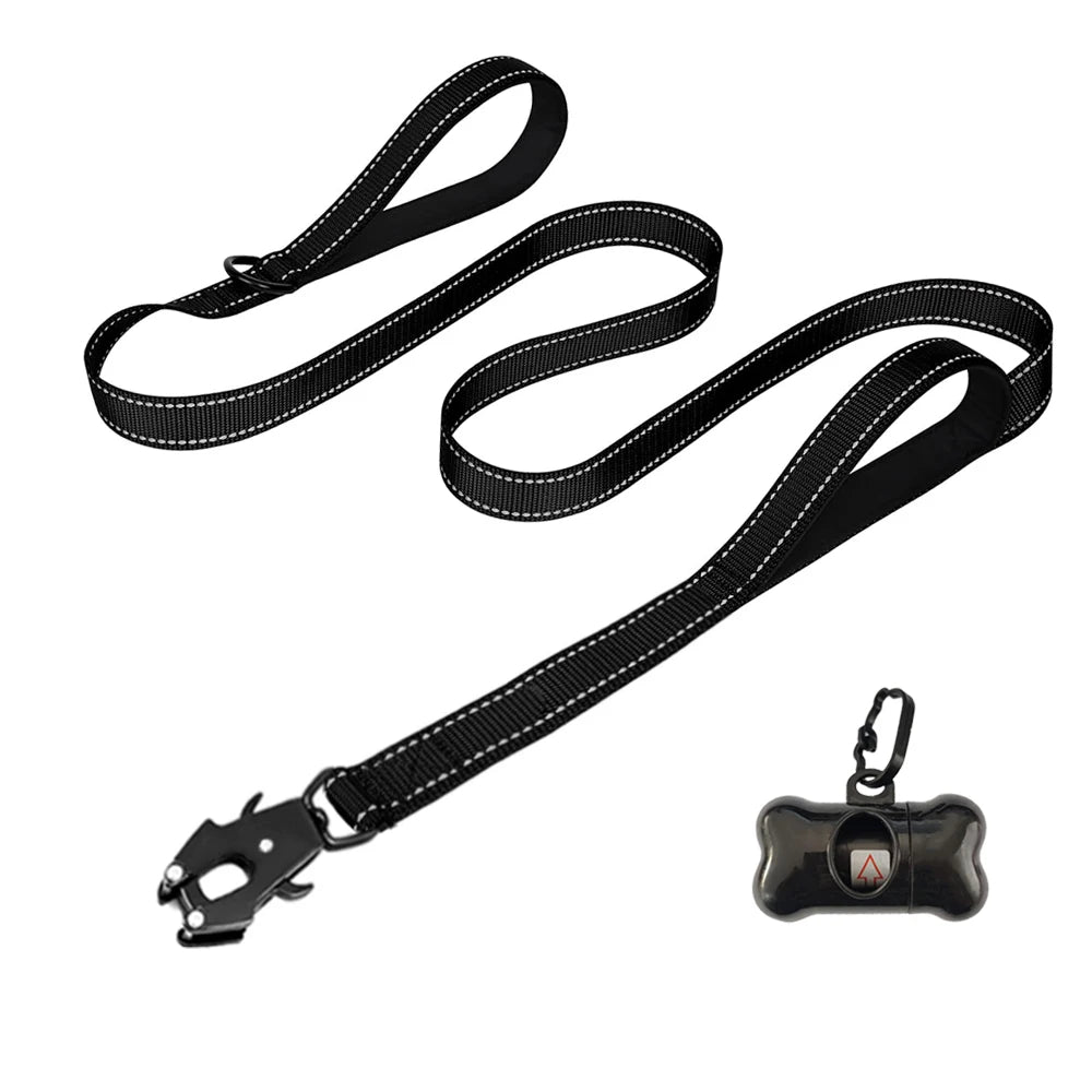 Heavy Duty Dog Leash with Waste Bag Dispenser