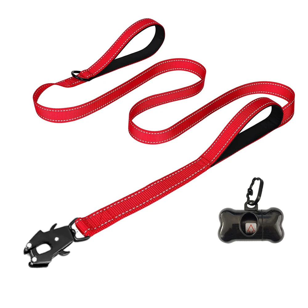 Heavy Duty Dog Leash with Waste Bag Dispenser