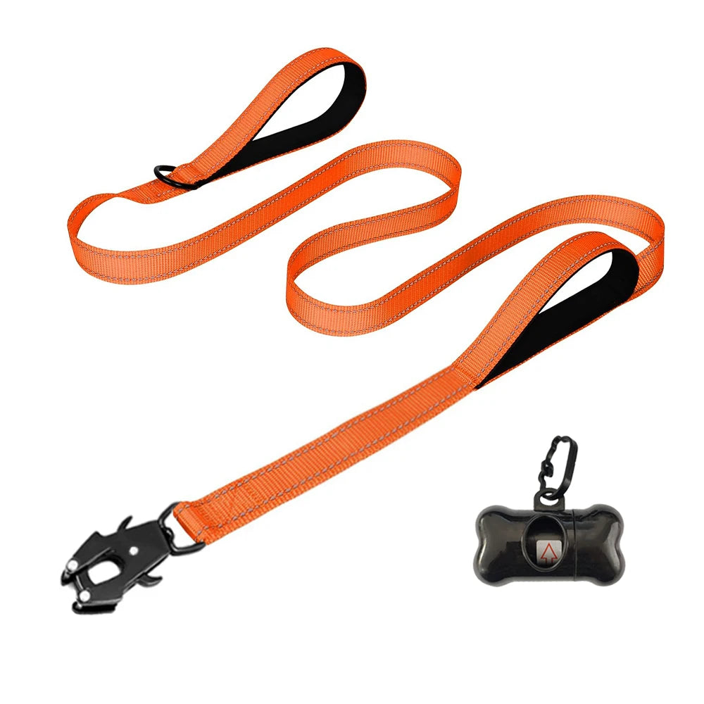 Heavy Duty Dog Leash with Waste Bag Dispenser