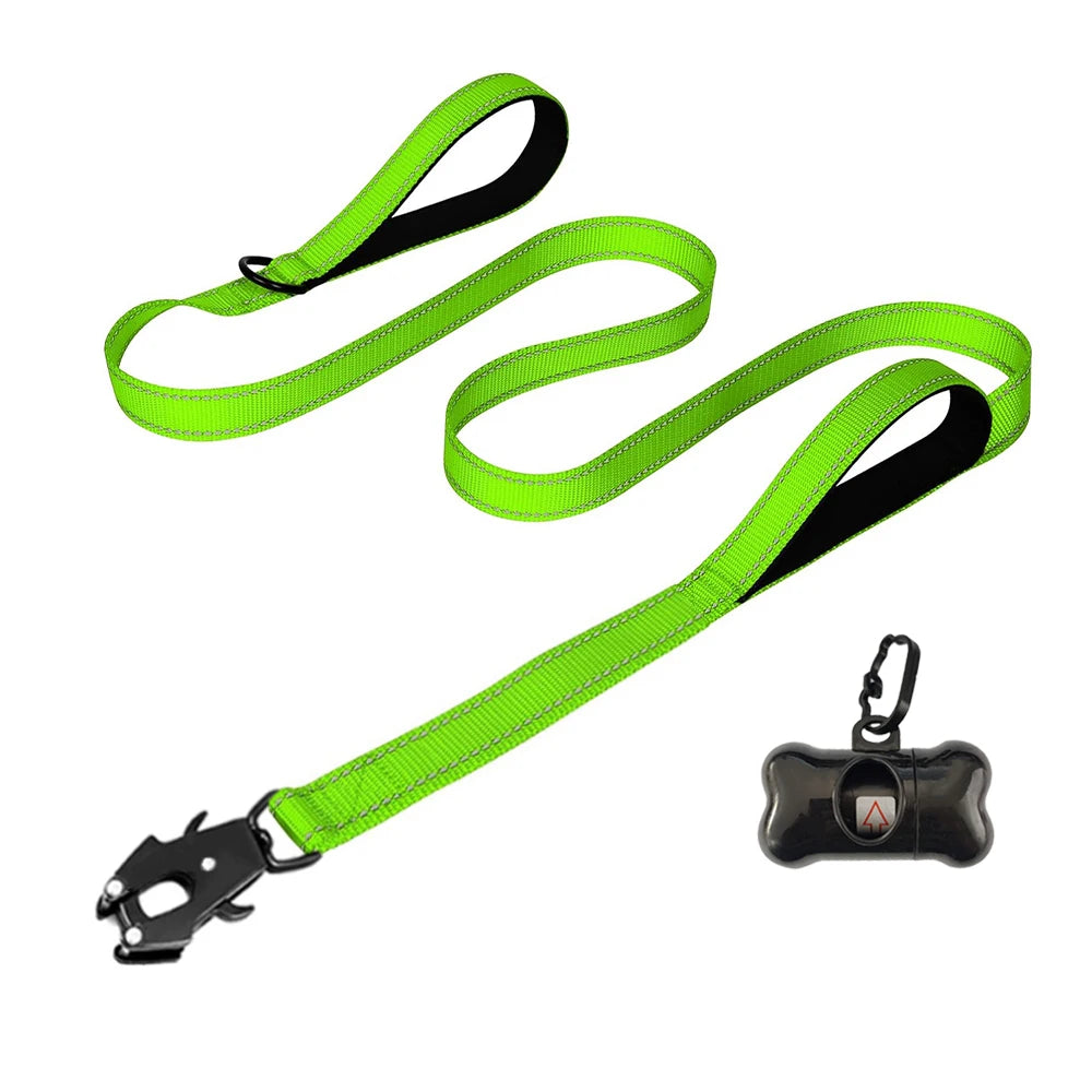 Heavy Duty Dog Leash with Waste Bag Dispenser