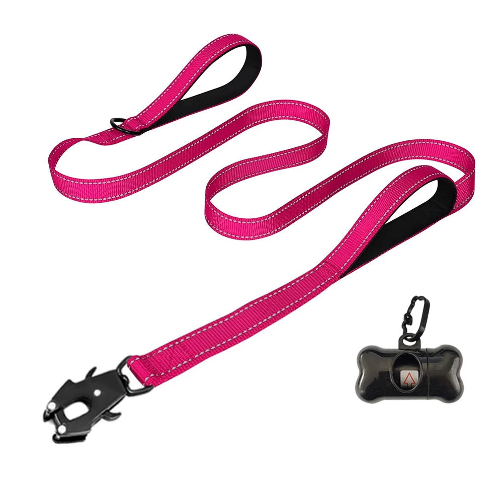 Heavy Duty Dog Leash with Waste Bag Dispenser