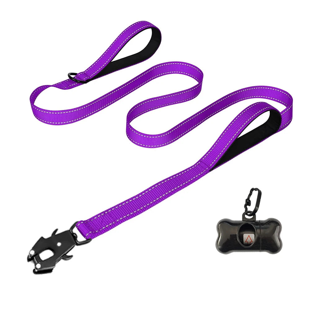 Heavy Duty Dog Leash with Waste Bag Dispenser