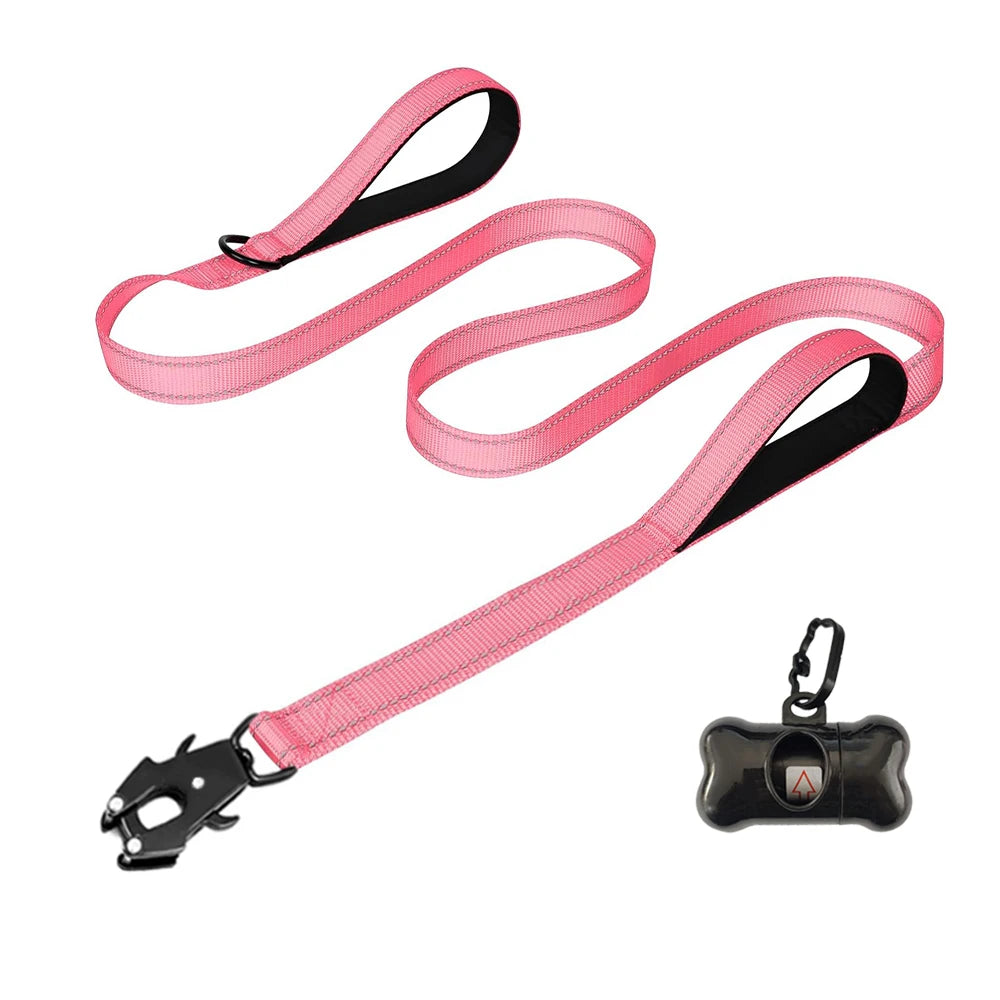 Heavy Duty Dog Leash with Waste Bag Dispenser