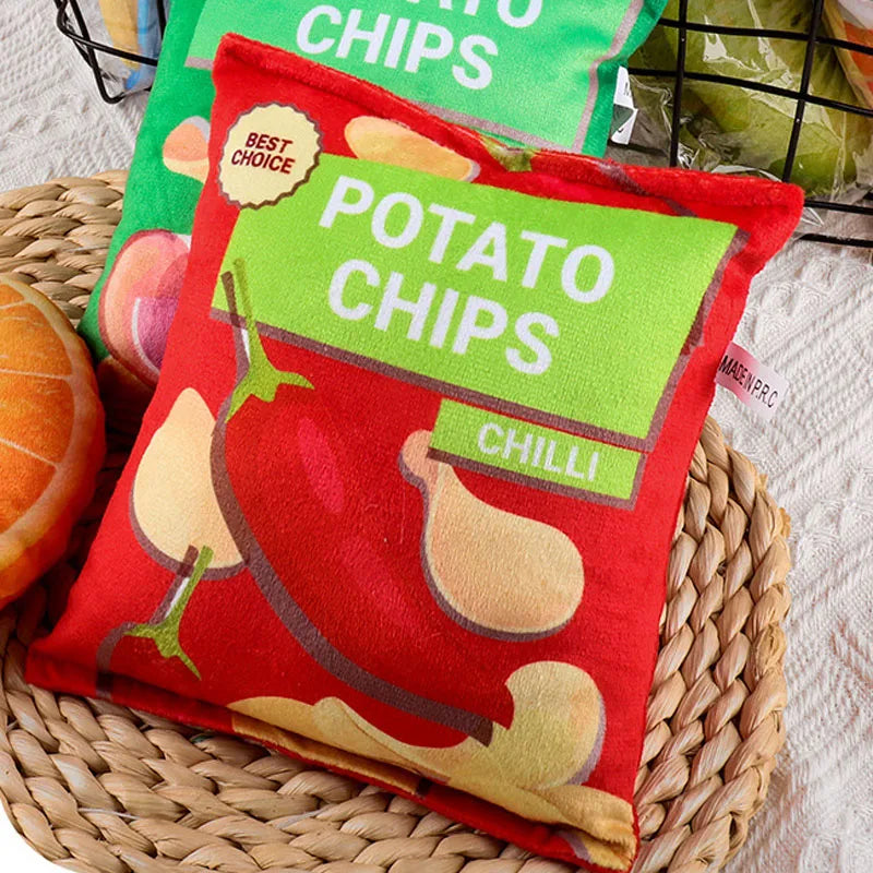Squeaky Plush Crisp Bag Toy