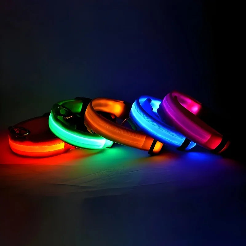 LED Dog Collar – Nylon, Glow-in-the-Dark Night Safety Collar