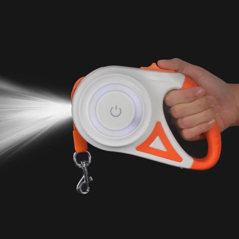5M Retractable Dog Lead with Led Flashlight