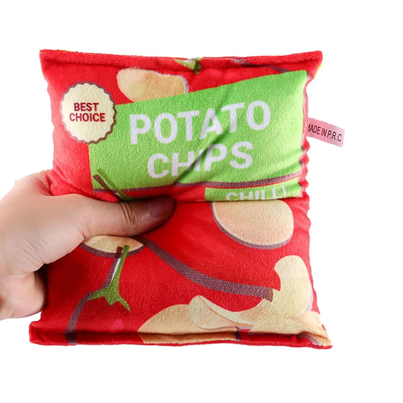 Squeaky Plush Crisp Bag Toy